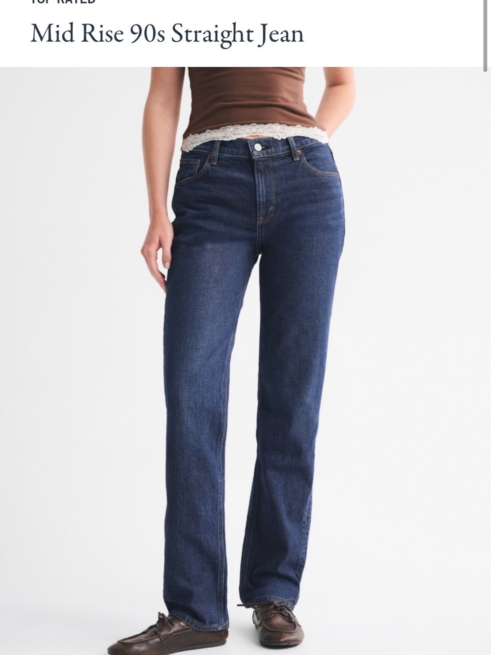 Abercrombie & Fitch Dark Blue Mid-Rise Straight Jeans